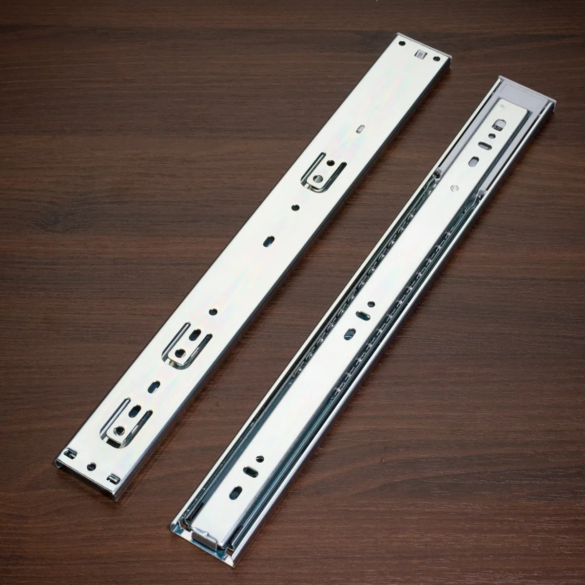 Cabinet Hardware 45mm 75 Gram Double Spring Soft Close Ball Bearing Telesopic Channel