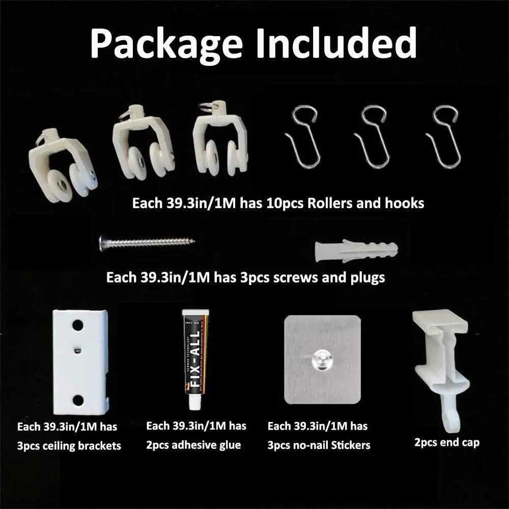 New Product Metal Gliders Modern Wave Track Rails Art Deco Curtain Rail Rod Set