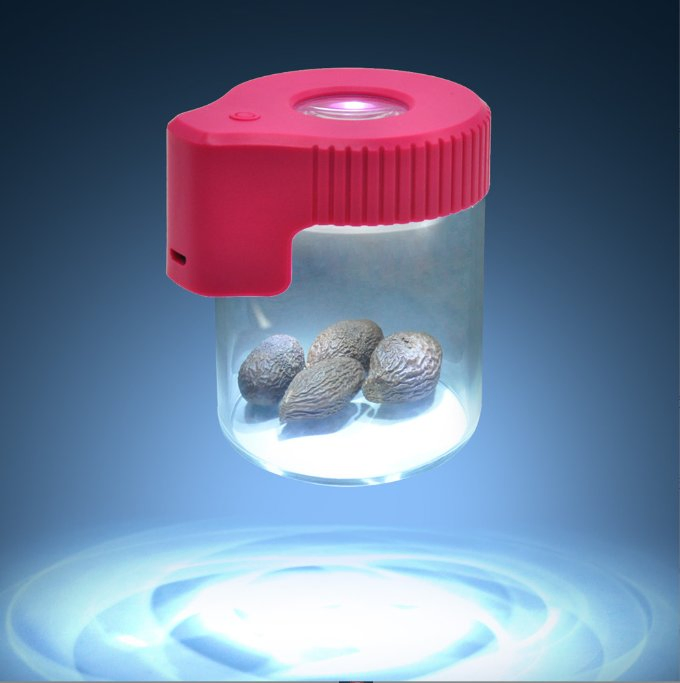 Magnifying Glass Luminous Tank Glass Storage Tank LED Transparent Glass Storage Tank