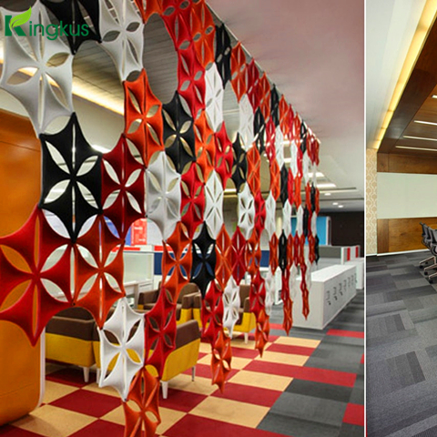 Hexagon Design Fire Resistance Polyester Fiber Acoustic Board