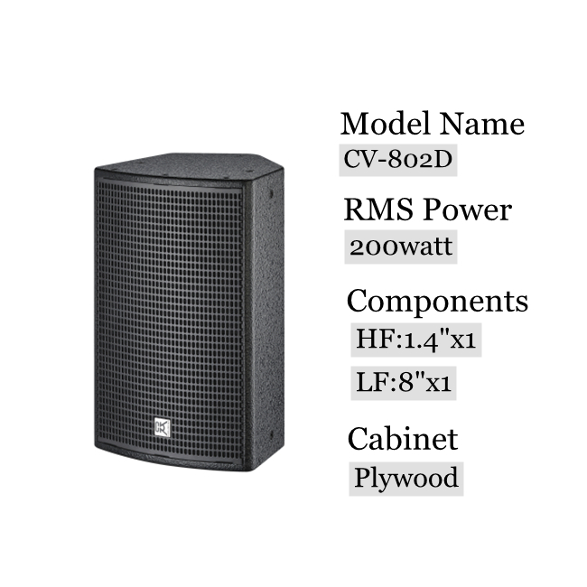 Full Range Vented Speaker Loundspeaker System CV-802D