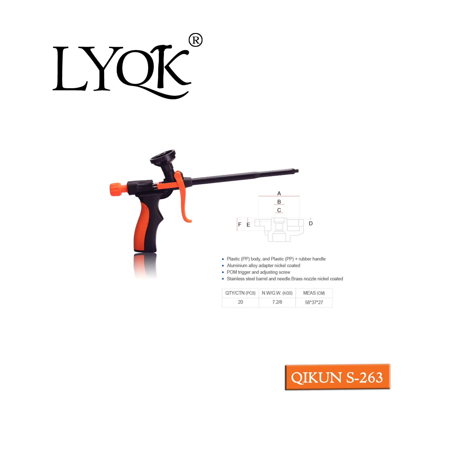 S-263 New Design PU Spray Polyurethane Foam Gun