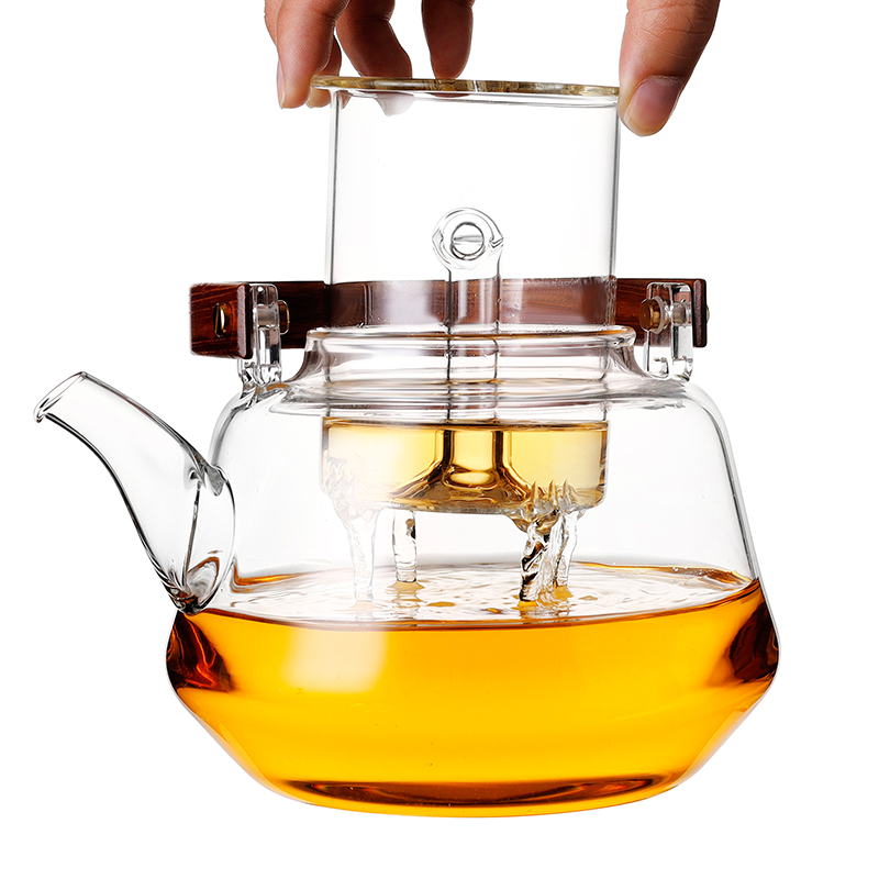 Heat Resistant Borosilicate Glass Teapot with Glass Infuser