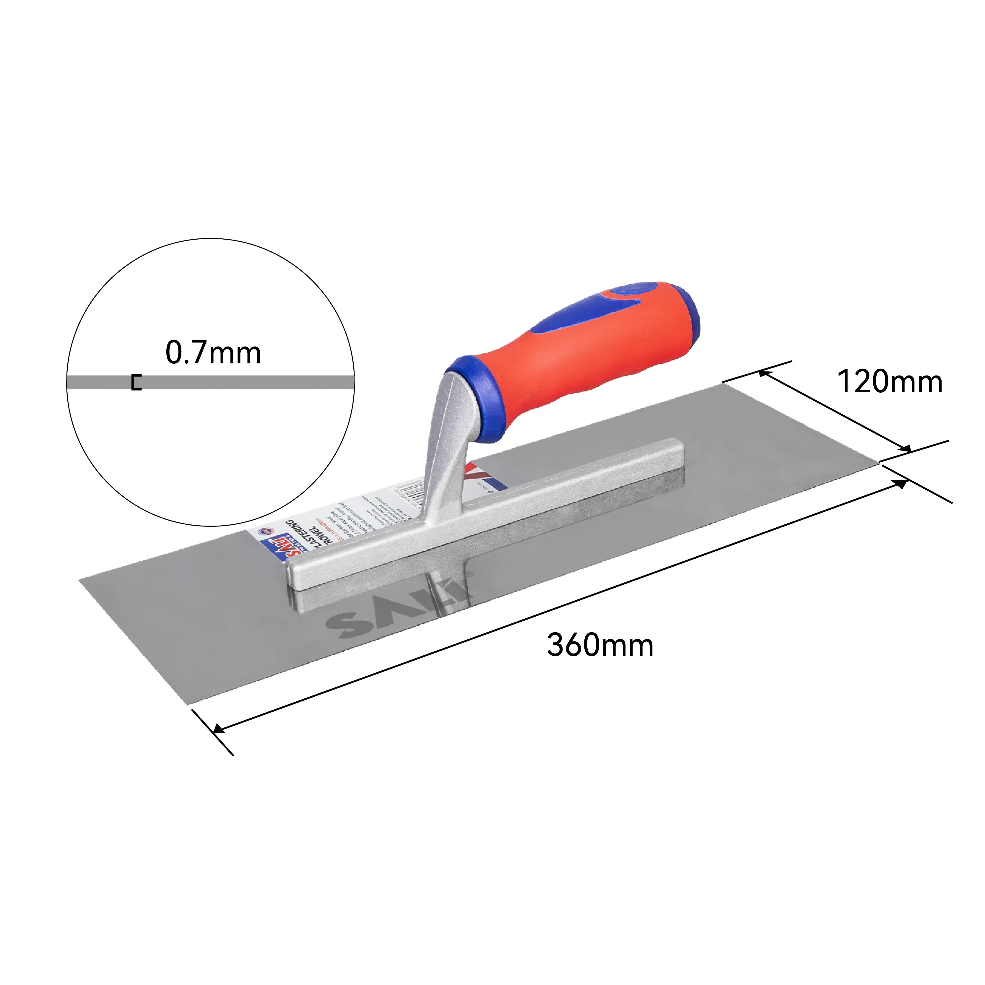 Sali 0.7mmthick Steel Plastic Handle Plastering Trowel