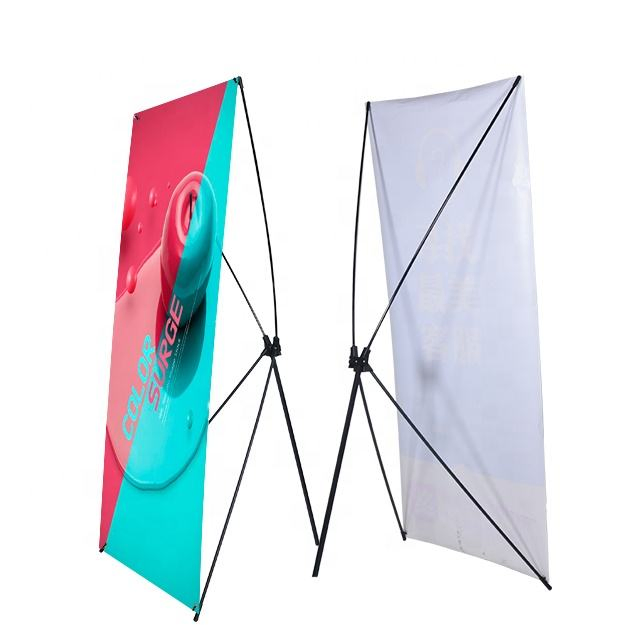 Black X Stand Only Display Frame 80*180cm Iron Material Exclude Custom Printing X Banner Stand