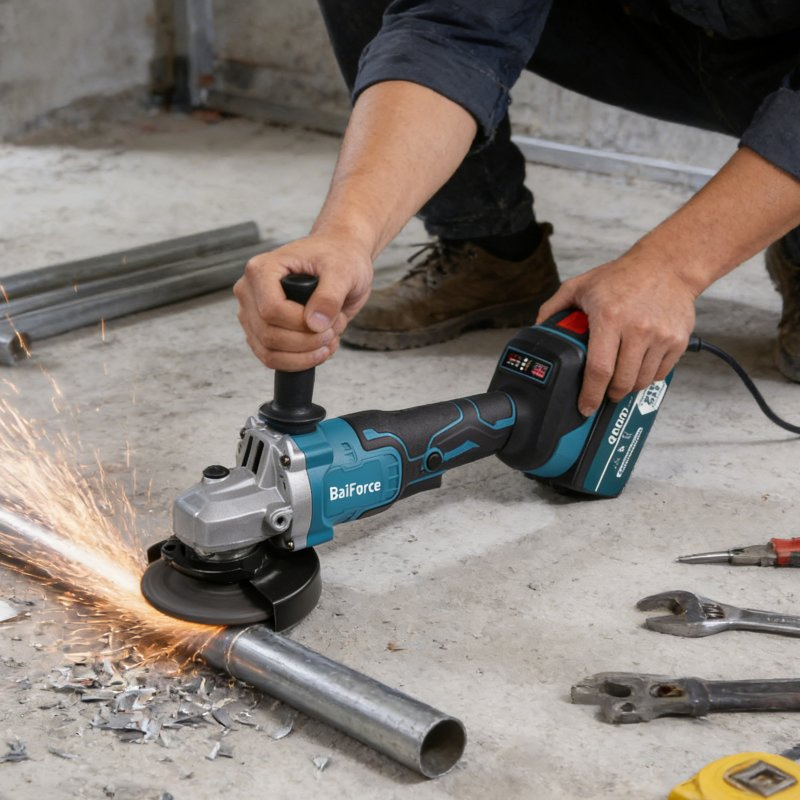 Heavy Duty Cordless Electric Angle Grinder for Construction Work