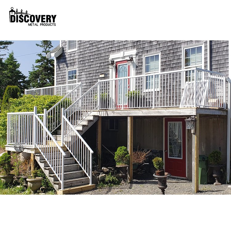 Outside Handrail Deckorators Round Balusters Brown Aluminium Deck Railing