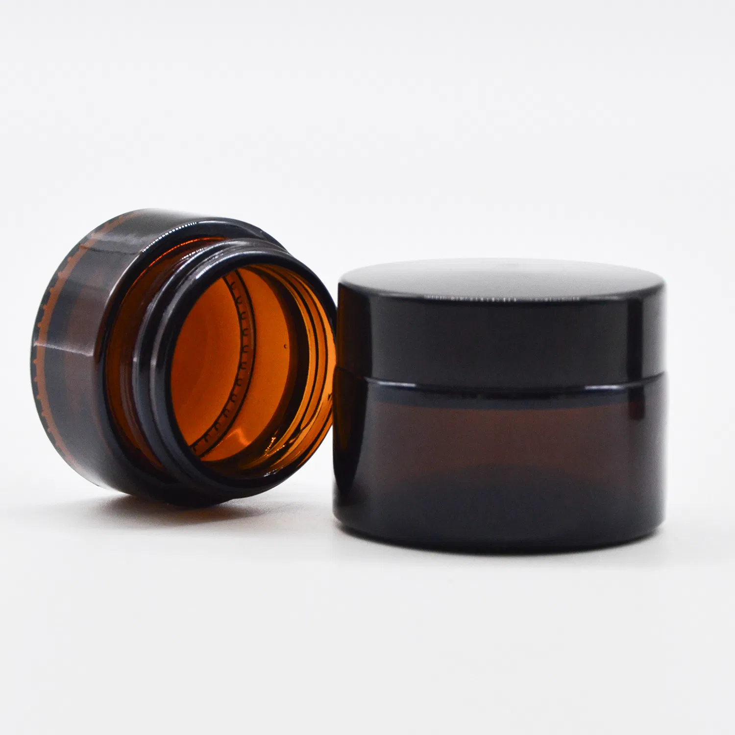 Cosmetic 10g 15g 30g 50g Amber Glass Jar with Lid Skin Care Packaging Container