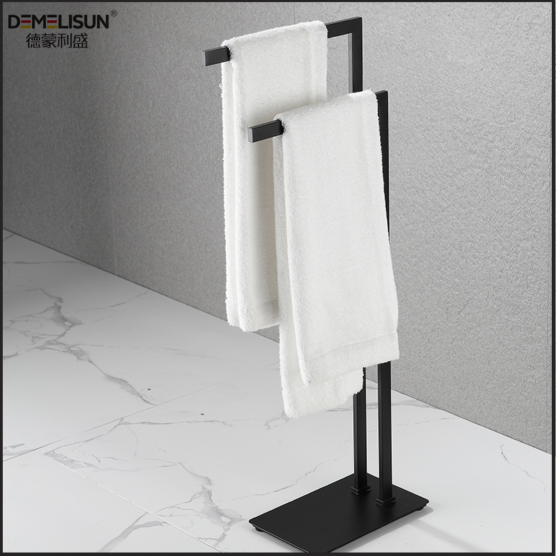 Bathroom Corner Decorative Free Standing Double Stainless Steel Towel Rack