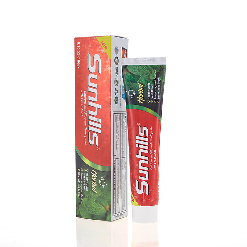OEM Private Label Calcium and Fluoride Anti Cavity Strengthens Teeth Herbal Mint Flavored Toothpaste