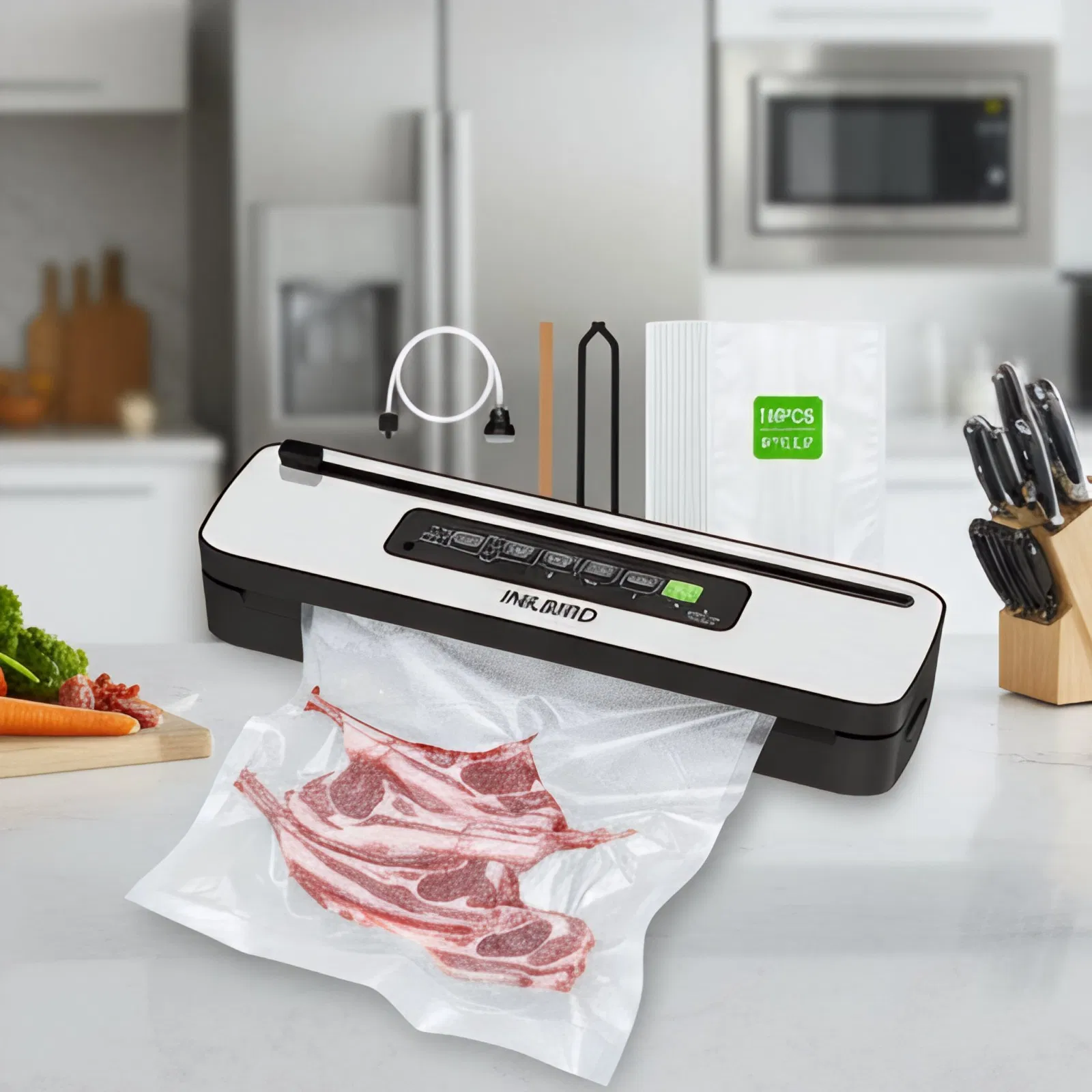 Inkbird Ink-Vs05 Multi-Functional Home Compact Vacuum Sealer Machine with Built-in Cutter