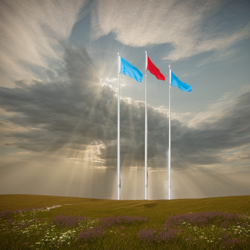 Tapered Aluminum Banner Pole with Clear Anodized Finish/ Finishing