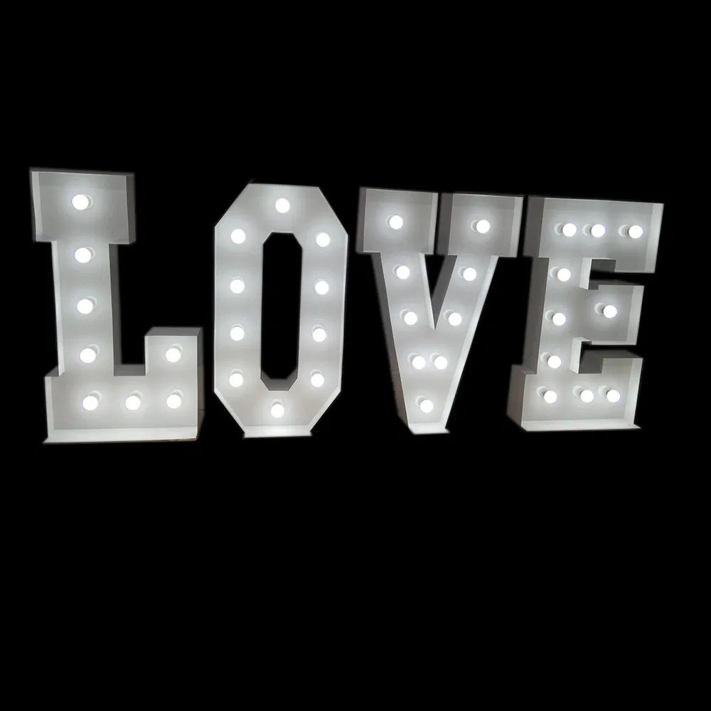 China OEM Metal LED Light up Shaped Wedding Letter Lights
