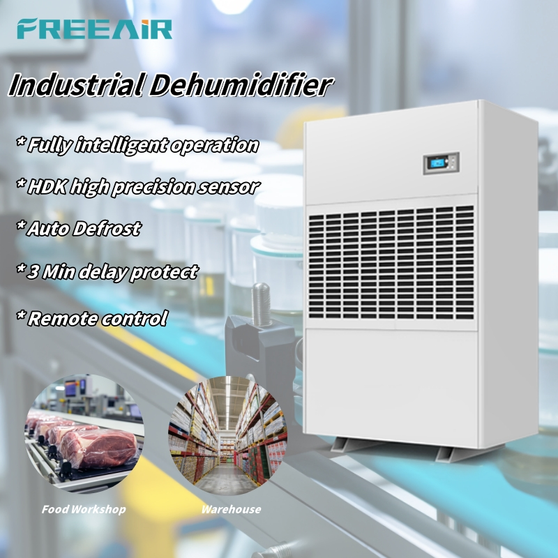 960L/D More Bigger Heat Exchanger Industrial Dehumidifer Timer Function for Parking Lot
