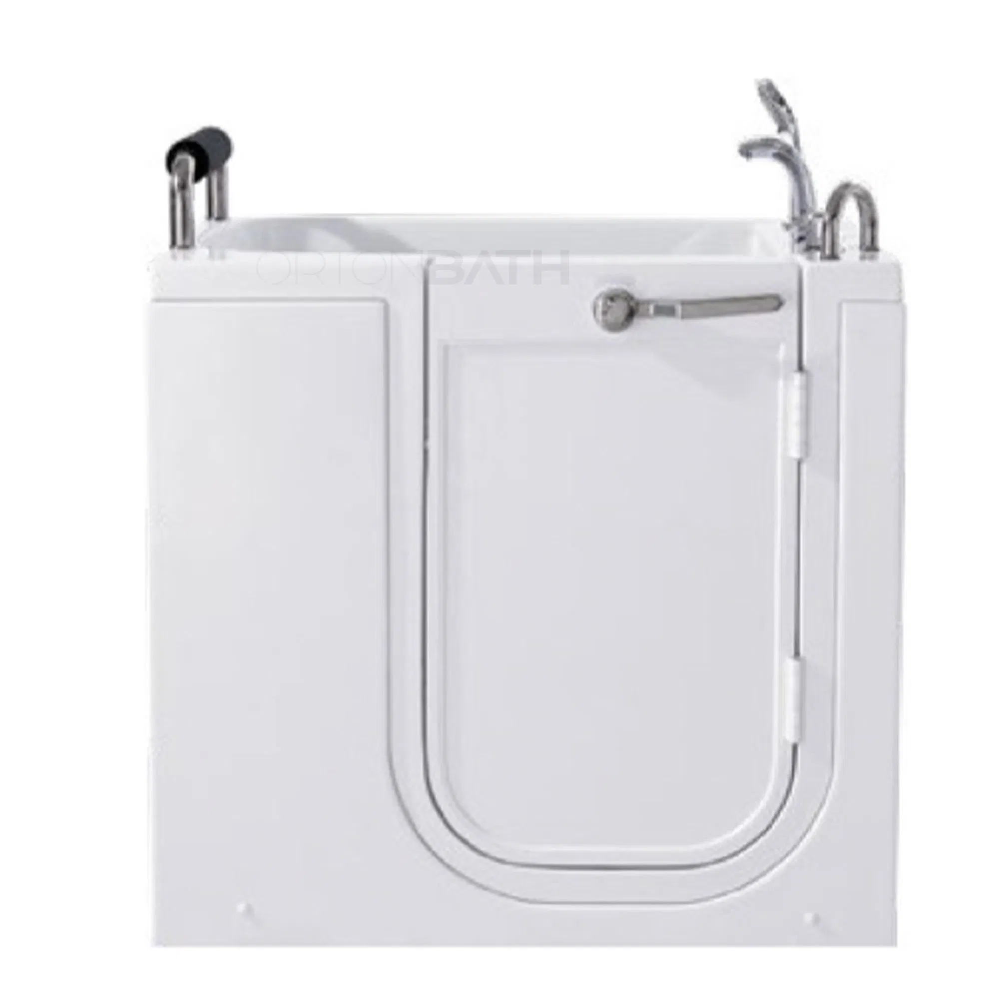 Ortonbath Walk in Bathtub Rectangular Soaking Tub Freestanding Bathtubs Grab Bars 1 Shower Head Acrylic Material Left Side Door
