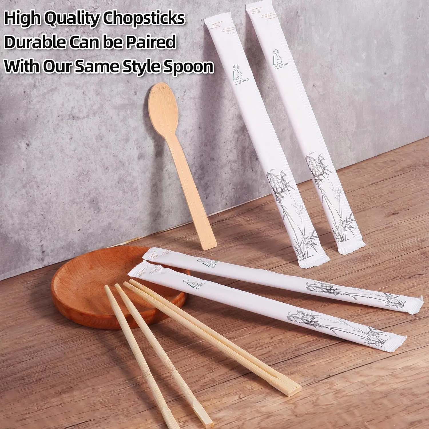 Disposable Bamboo Chopsticks Made of 50 Pairs of Natural Bamboo