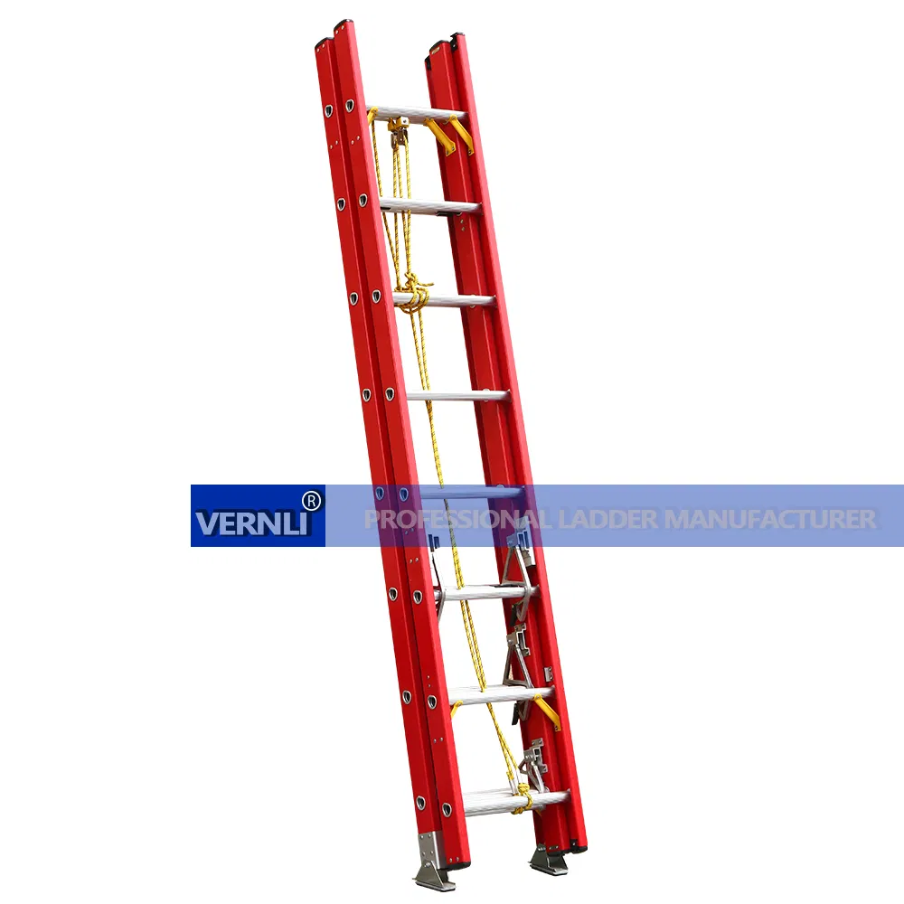 Electric Insulating Triple Sided Multipurpose Fiber Glass Ladder Foldable Fiberglass Ladders Extension Ladders