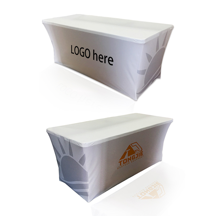 Custom Printed Logo Event Exhibition Trade Show Spandex Stretch Cover Print Table Cloth