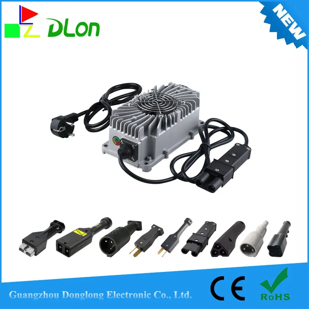 300W 48V5a Big Round Head Golf Cart Waterproof Charger Zinc Aluminum Alloy Shell Heat Sink