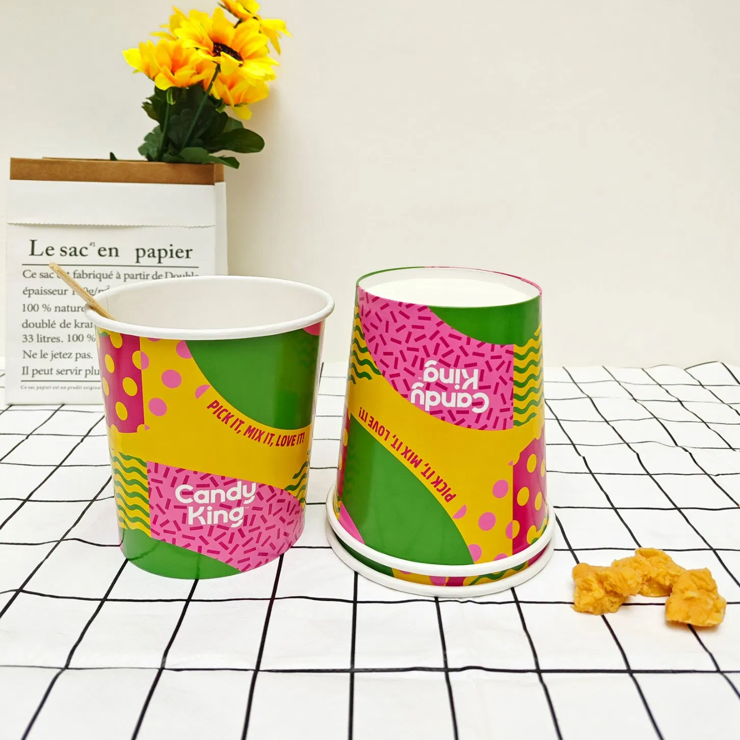 Custom Printed Good Price Disposable Paper Plant Bucket