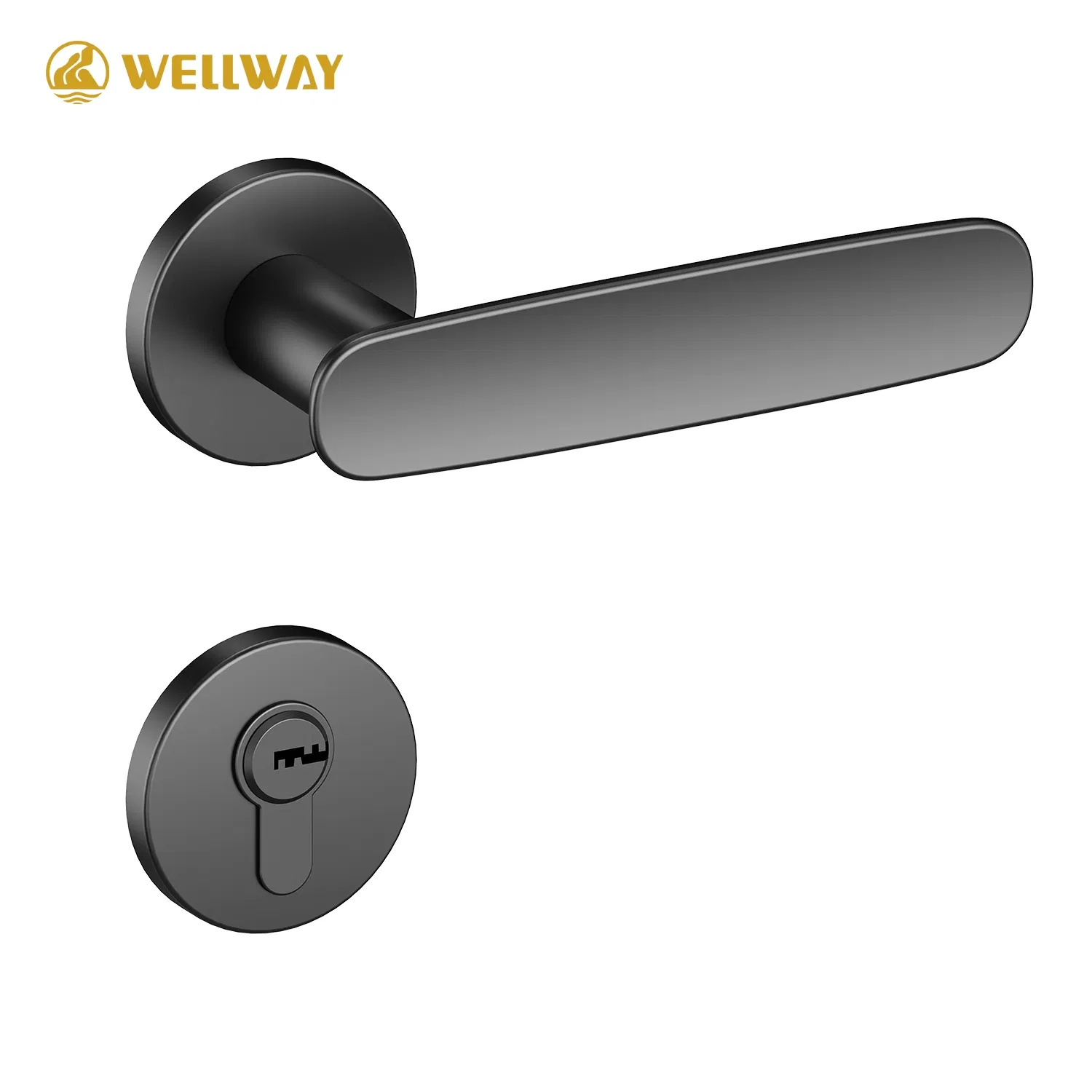 Customized Modern Tea-Gold Brushed Zinc Alloy Lever Door Handle with Smooth Edges for Interior Bedroom/Bathroom Wooden Doors at Chinese Factory Price OEM/ODM