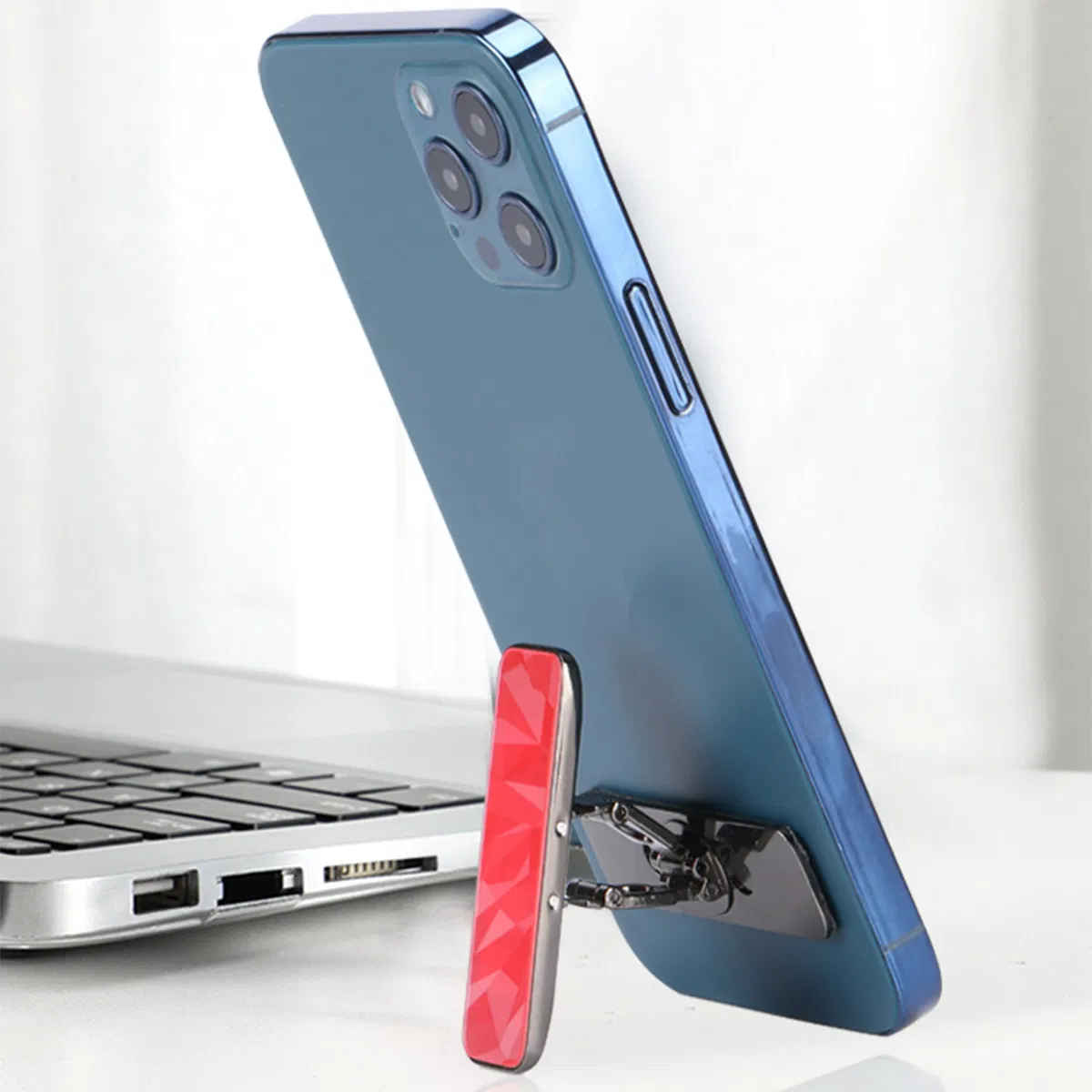 Metal Alloy Phone Stand Sticky Foldable Adjustable Angle Artisan