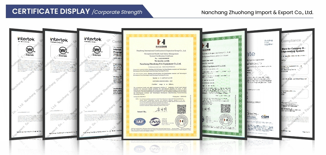 CE Certified 90-Minute Fireproof Steel Door for Commercial Buildings Emergency Exit Fire-Rated Door