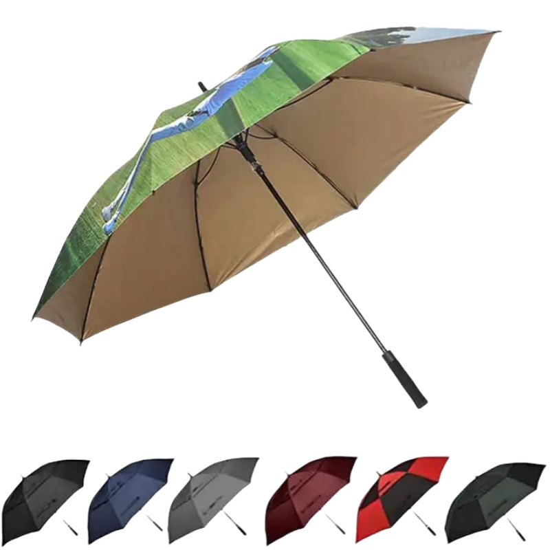 New Design Fashion Promotion Advertising UV Windproof Manual Straight Handle Umbrella