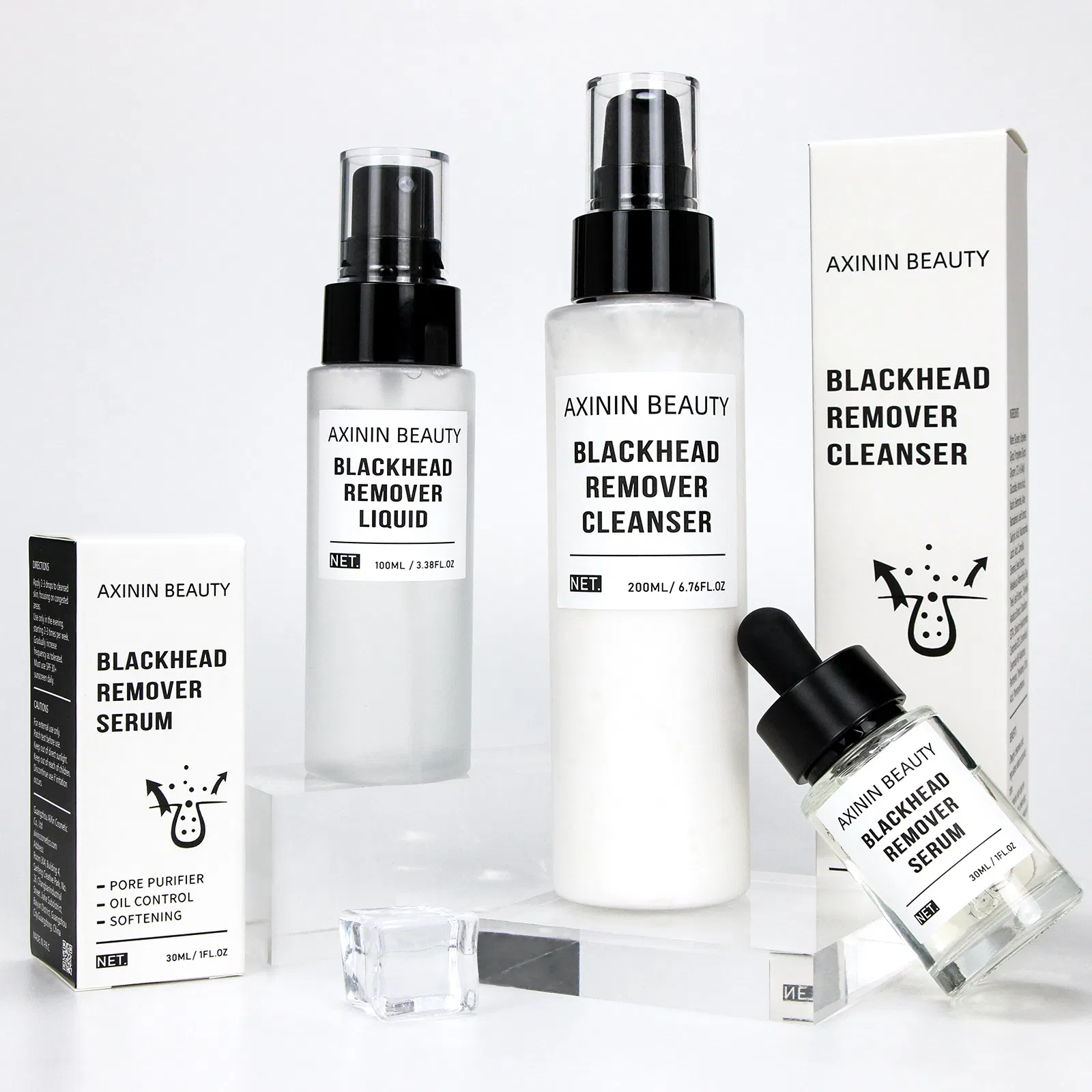 Beauty Cosmetics Skin Care Balances Oil Minimizes Pores Blackhead Remover Three-Piece Set