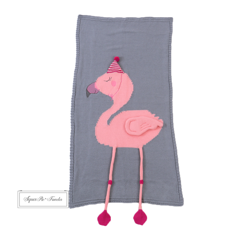 Custom Cartoon Knitted Cotton Baby Swaddle Blankets Infant Throw Bedding.