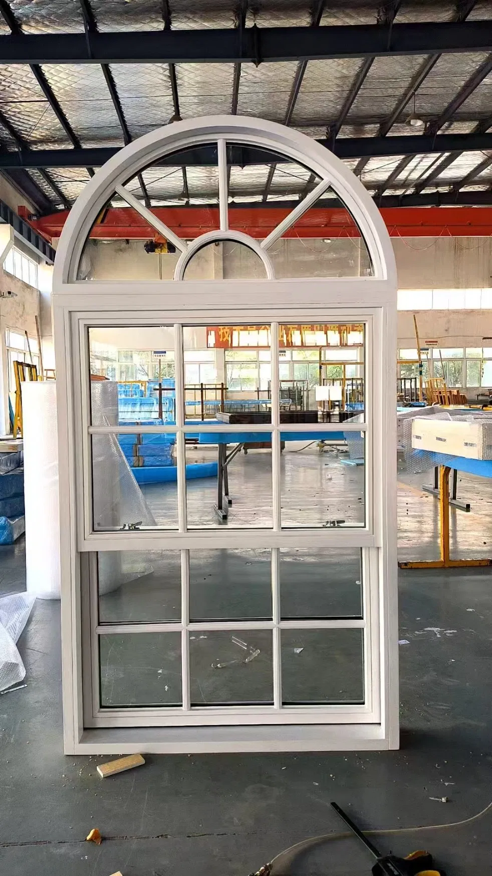 White Color Wooden Single Hung Window Arch Design Single Hung Window
