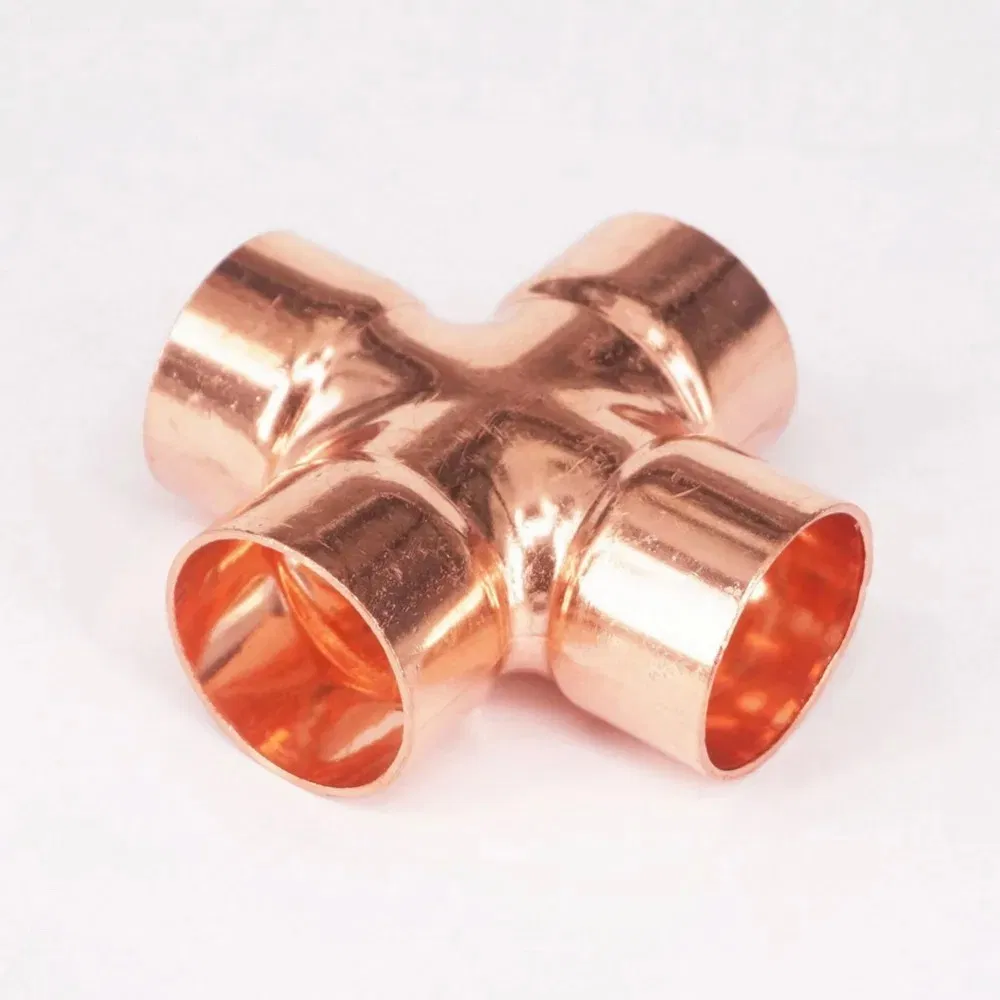 Copper Pipe Cross Fittings for Refrigeration and Air Conditioner