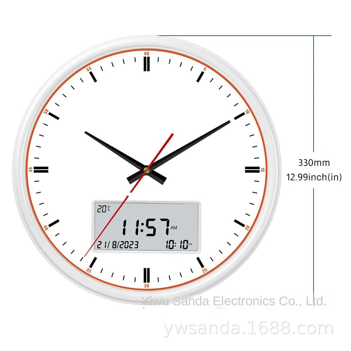 Electronic Calendar with Mixed Patterns and Colors Round Azan Wall Clock Islamic