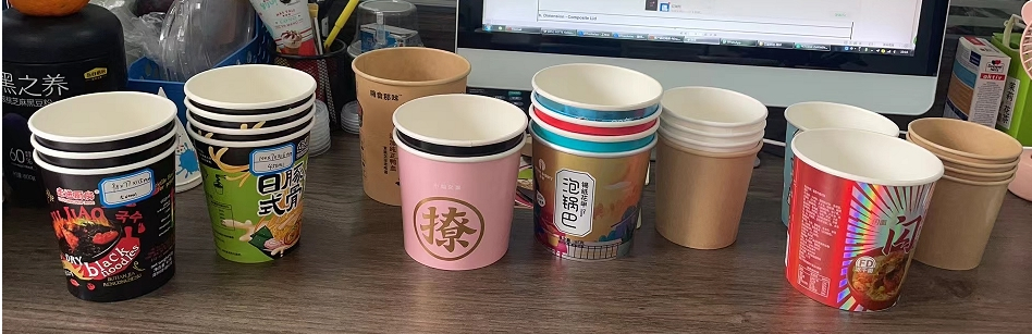 Food Grade Noodle Cup 85g Noodle Custom Printing Container Paper Soup Cup Instant Noodle Cup Noodles Packaging with Fork Factory Low Price