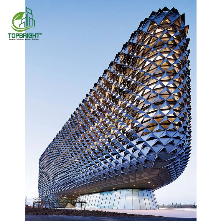 Topbright aluminium cladding system aluminum panels exterior building facade curtain walls