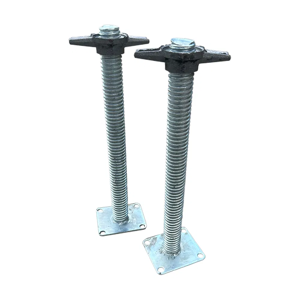 Safety Hot DIP Galvanizing Steel Scaffold Square Plate Adjustable Leveling Screw Jack