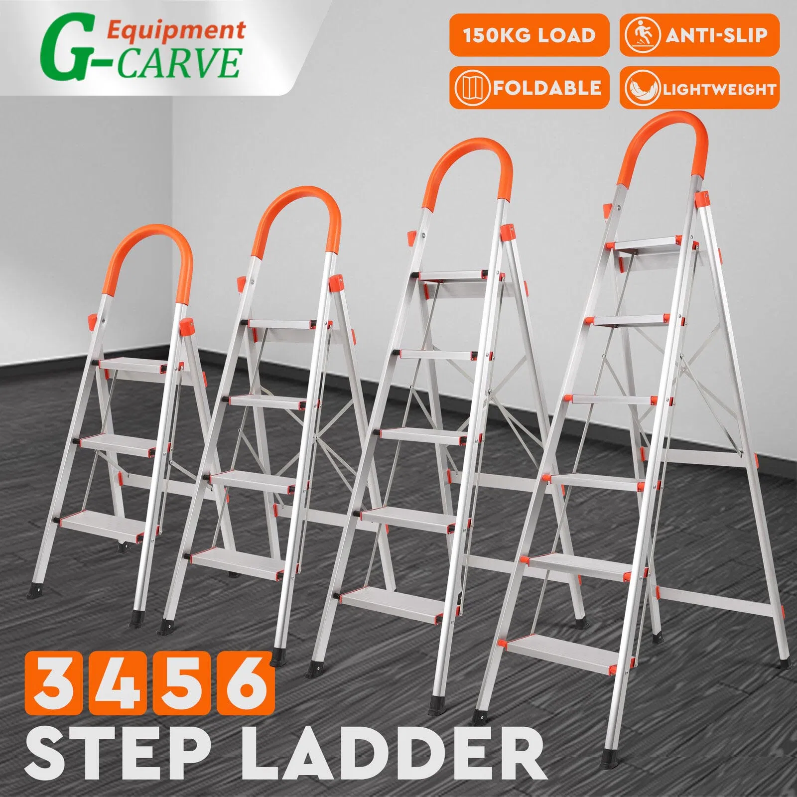 China 3-7 Step Aluminum Househol Strong Foldable Ladder