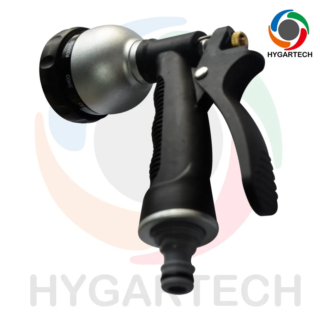 Metal Garden Hose Spray Nozzle with Soft Grid Holder and 8-Function Nozzle