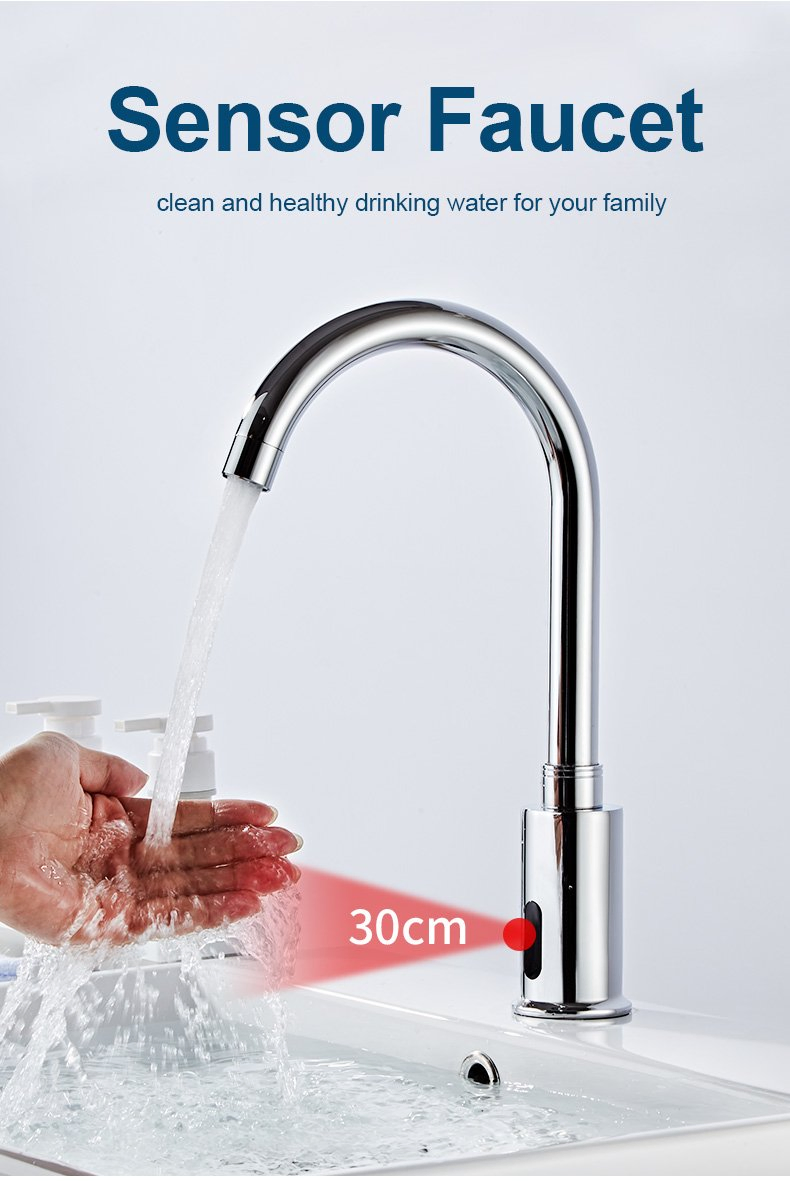 Deck Mounted Automatic Sensor Kitchen Faucet Hand Free Kitchen Bathroom Sensor Sink Tap