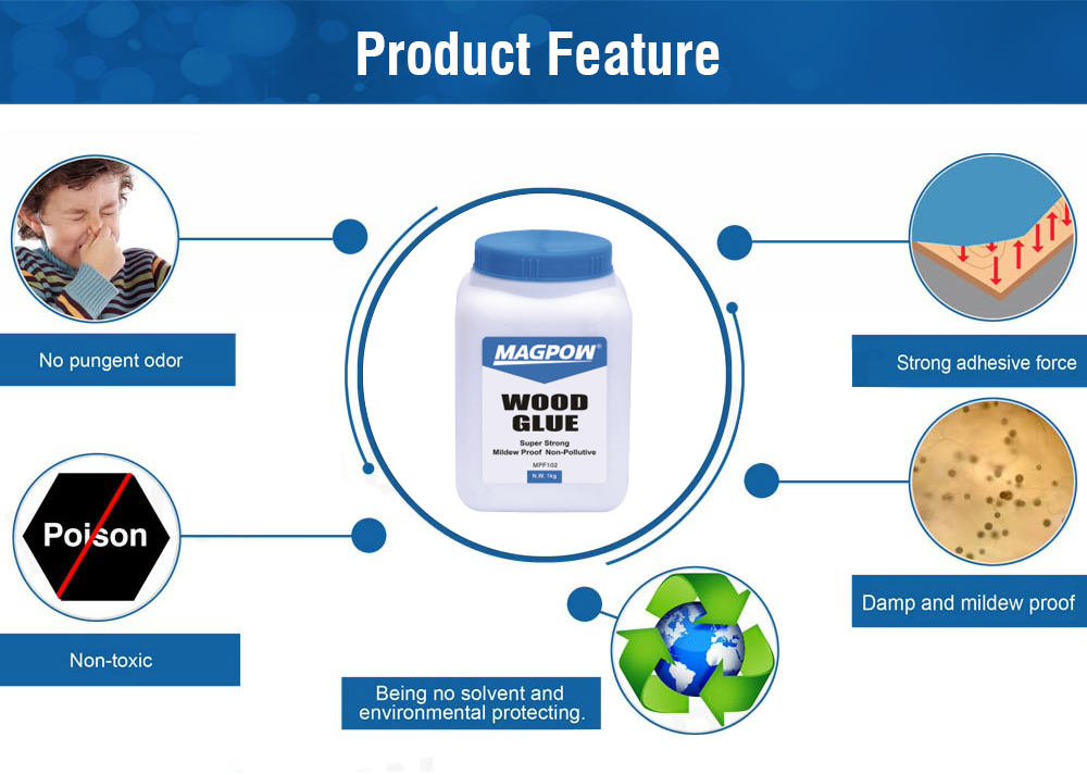 Mpf102 1kg/PCS Eco-Friendly White Color Polyvinyl Acetate Emulsion PVA Wood Glue for Furniture, Wood, and Wallpaper
