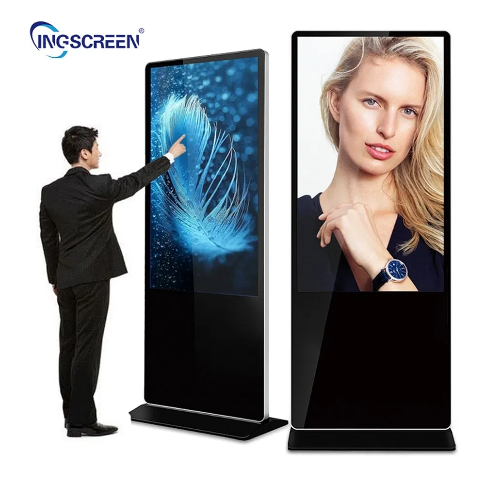 Multi-Language High Refresh Rate Custom Vertical Floor Standing LCD Advertising Player