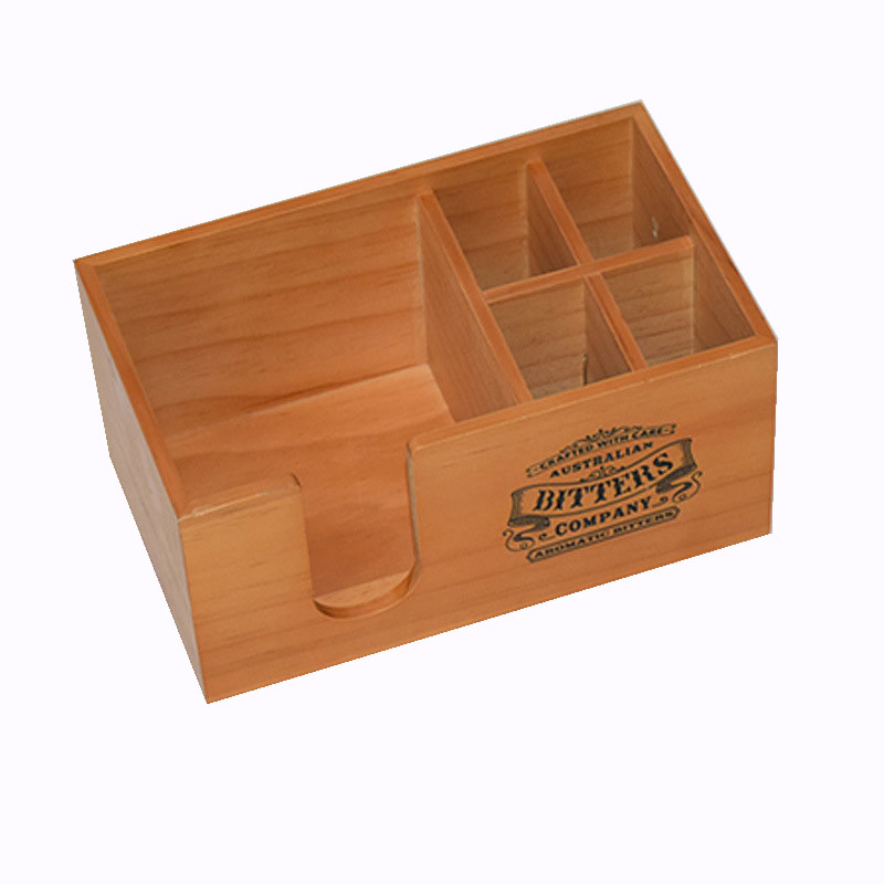 Wooden Table Condiment Caddy Table Bar Restaurant Napkin Straw Holder Tray Caddy for Caperdonich Kavalan Kentucky Gentleman Kentucky Old Reserve