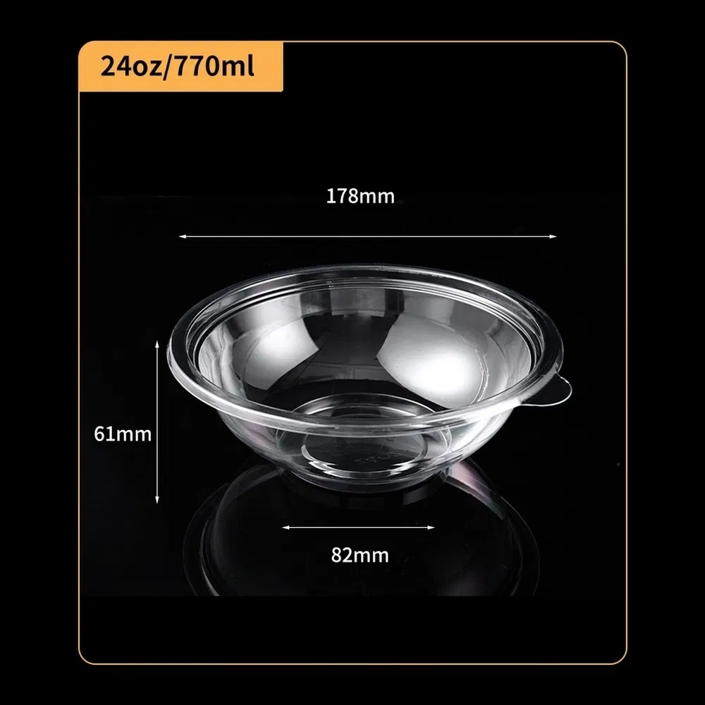 Lightweight Stackable Round Plastic Disposable Pet Salad Bowl 24oz
