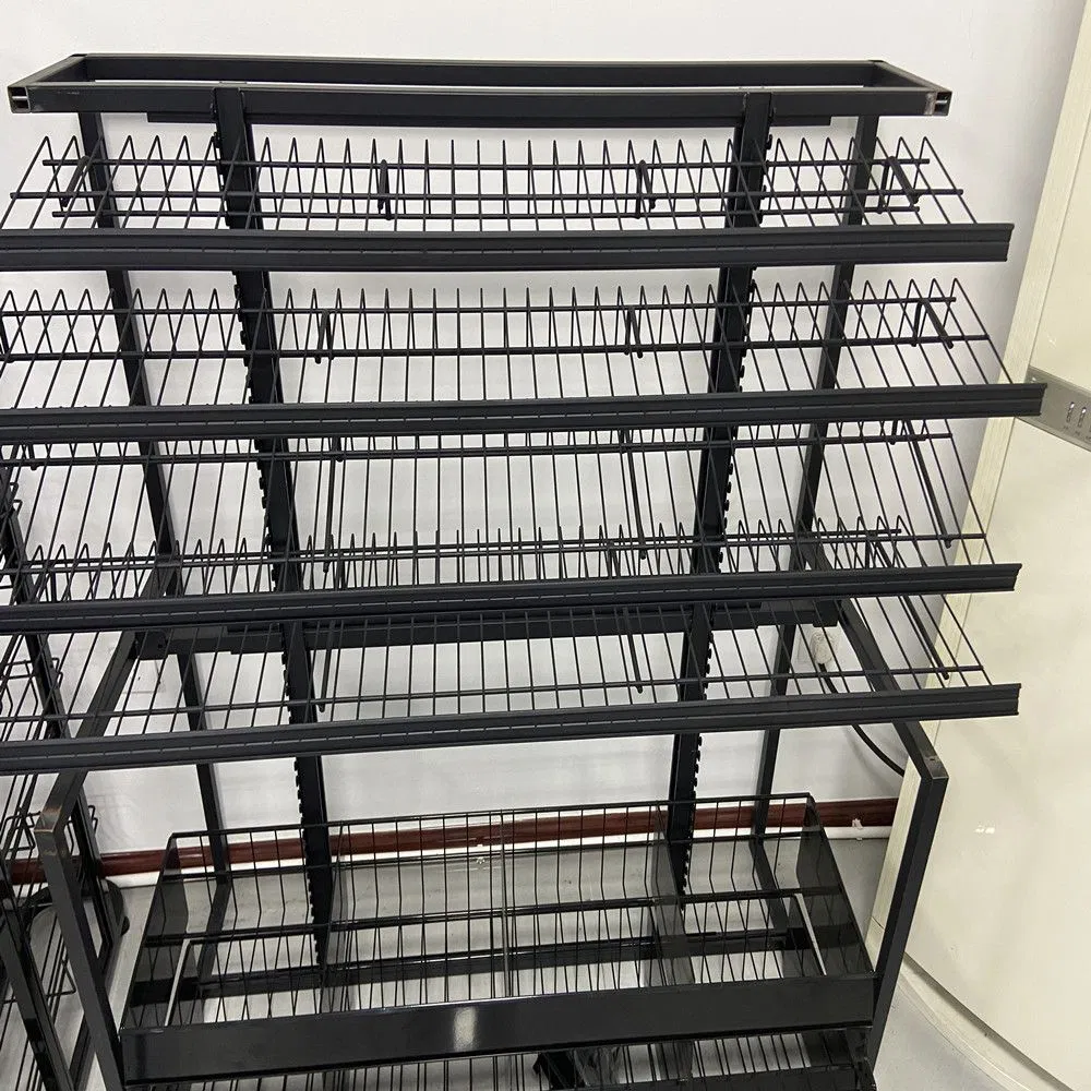Metal Wire Iron Mesh Flooring Display Grid Rack Custom Wire Mesh Grid Display Rack Shelf