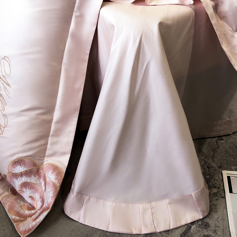 Embroidered Comforter Sets High Cotton Percale Sheet Hotel Solid Cotton Bedding Set