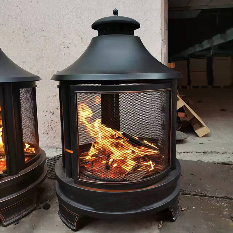 2022 Fire Pit, Outdoor Patio Fire Pits with Spark Screen Cover and Poker, Large Bonfire Wood Burning Firepit Fireplace for Outdoor Party, Backyard