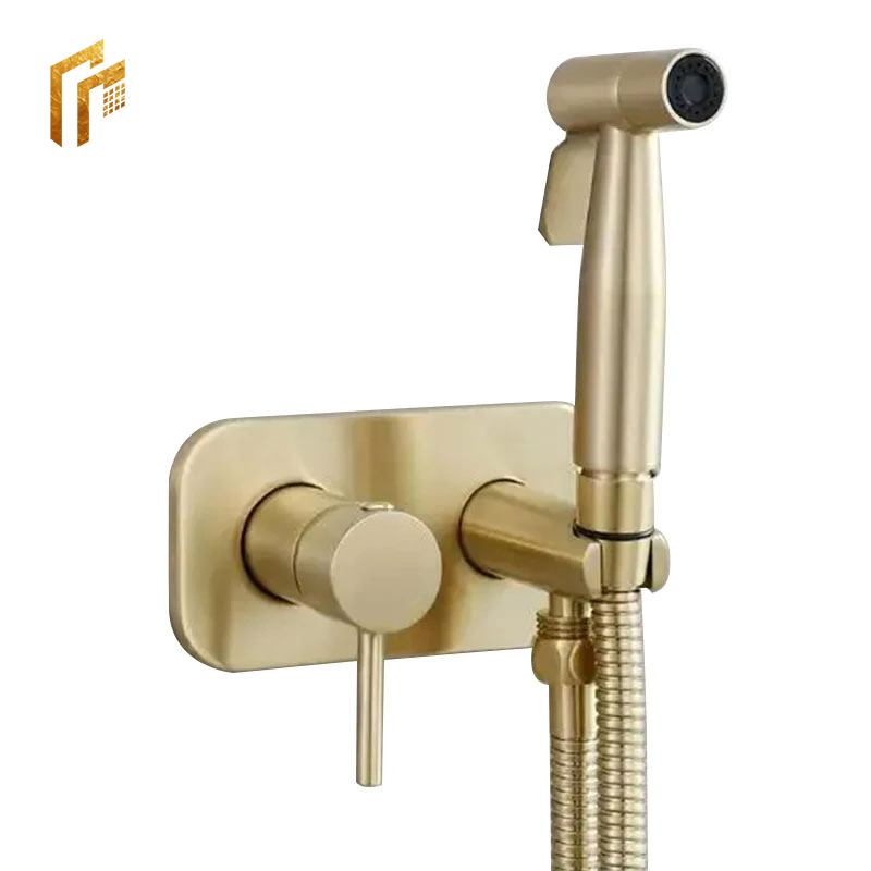 Innpak Luxury Home Brushed Gold Hot and Cold Shower Head Warm Water Faucet Tap Brass Bidet and Sprayer for Sale