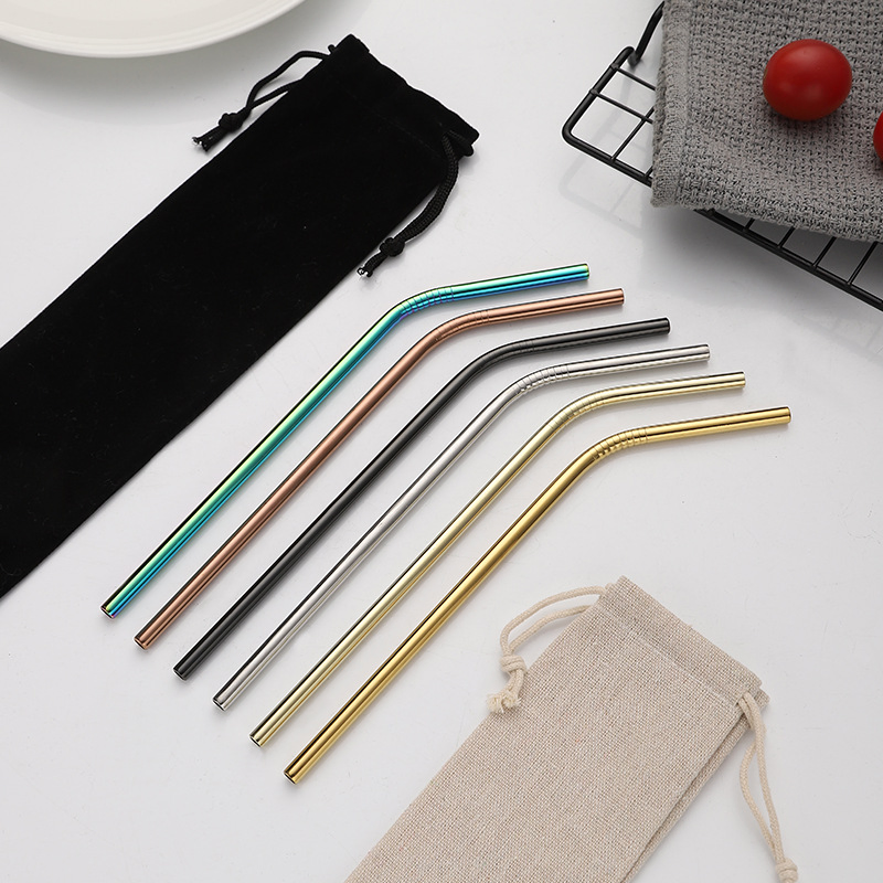 304 Color Metal Stainless Steel Portable Straw Set