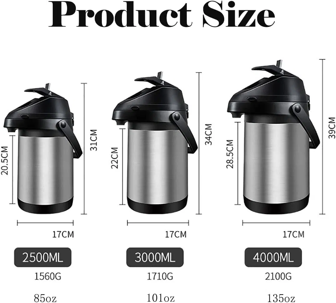 Airpot Thermos Stainless Steel Coffee Carafe Inox Termo Hot Cold Water Termoc Vacuum Flask