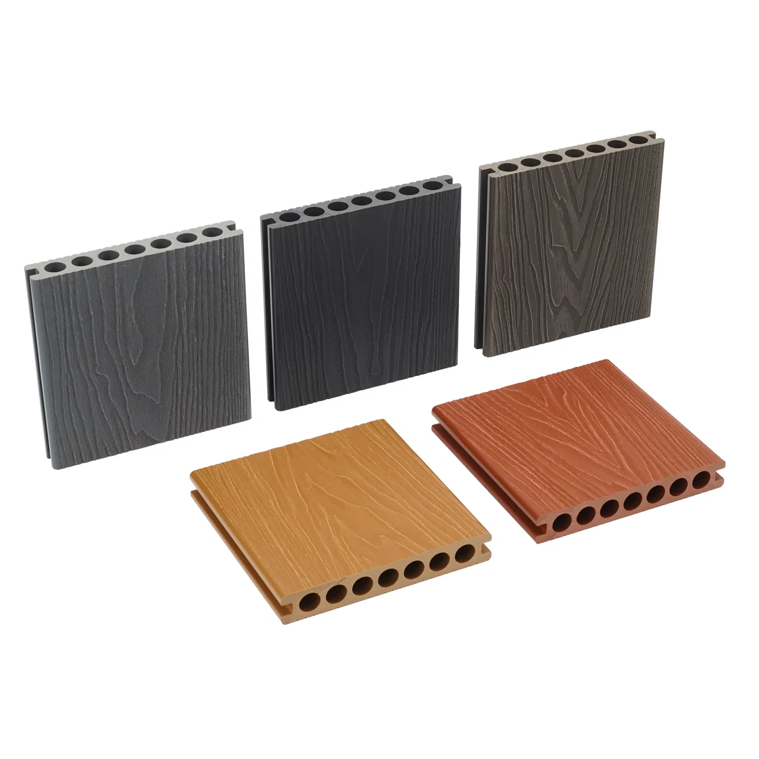 Outdoor WPC High Quality PVC Wooden Flooring Grain Embossing Floor Plank WPC Tech Wood Decking Wood Plastic Composite Decking Flooring